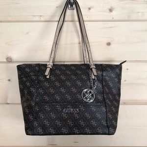 Guess Purse, Black with Tan Smaller Tote Style